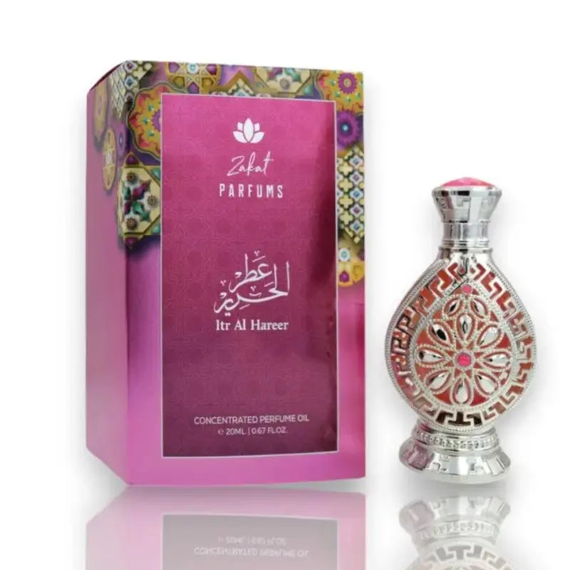 Zakat Itr Al Hareer Attar Oil 20 ml Alcohol-Free Unisex Perfume with Musk Oud & Sweet Florals for Elegant Daily Wear