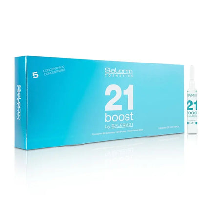 Salerm 21 Boost Hair Mask - 5X Concentrated Repair Treatment with Silk Protein & Pro-Vitamin B5 for Anti-Frizz Heat Protection & Pollution Shield - Haircare