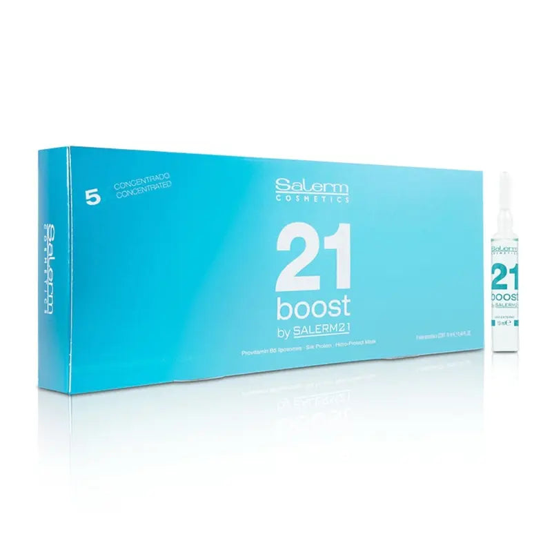 Salerm 21 Boost Hair Mask - 5X Concentrated Repair Treatment with Silk Protein & Pro-Vitamin B5 for Anti-Frizz Heat Protection & Pollution Shield - Haircare