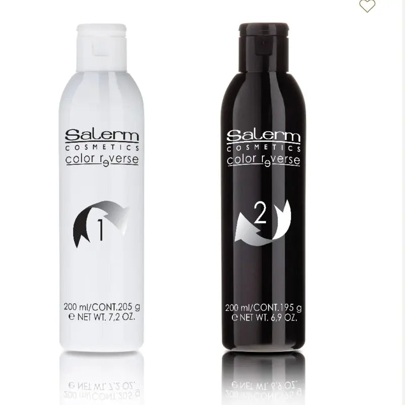 Salerm Cosmetics Color Reverse Hair Colour Removal System - 2 x 200 ml Gentle & Effective Hair Dye Remover for Artificial Pigments Without Damaging Natural Colour - Gel