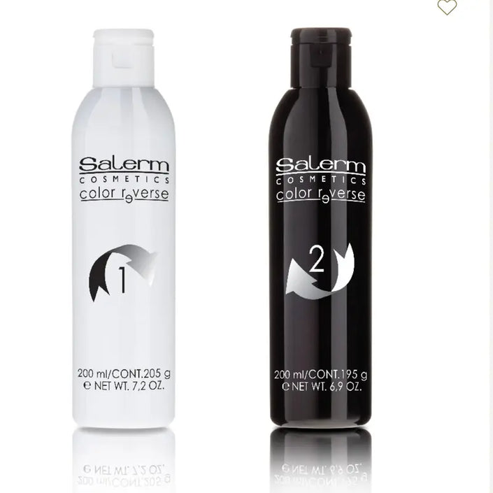 Salerm Cosmetics Color Reverse Hair Colour Removal System - 2 x 200 ml Gentle & Effective Hair Dye Remover for Artificial Pigments Without Damaging Natural Colour - Gel