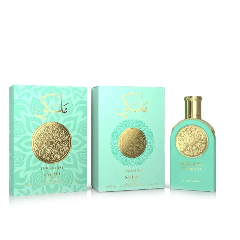 Sahari Malaki Turquoise Eau de Parfum for Women 3.4 fl oz Luxurious & Sophisticated Fragrance with Litchi Jasmine Vanilla & Sandalwood Regular Edition