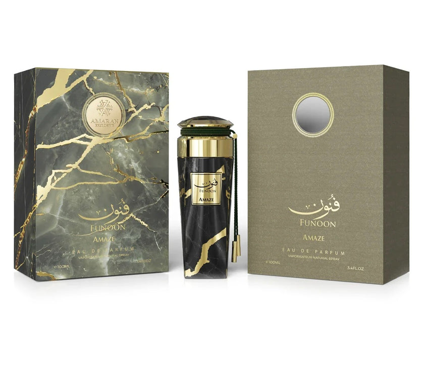 Amaran Funoon Amaze Eau de Parfum 3.4 fl oz / 100 ml – Creative & Captivating Women’s Perfume – Notes of Grapefruit, Peach, Jasmine, Magnolia, Musk, Cedar & Amber