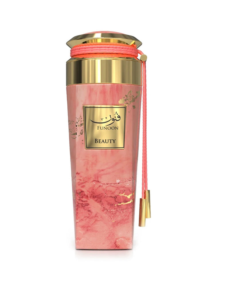 Amaran Funoon Beauty Eau de Parfum 3.4 fl oz / 100 ml - Elegant Women's Perfume with Passion Fruit, Peach, Strawberry, Jasmine, Caramel, Vanilla & Musk Notes