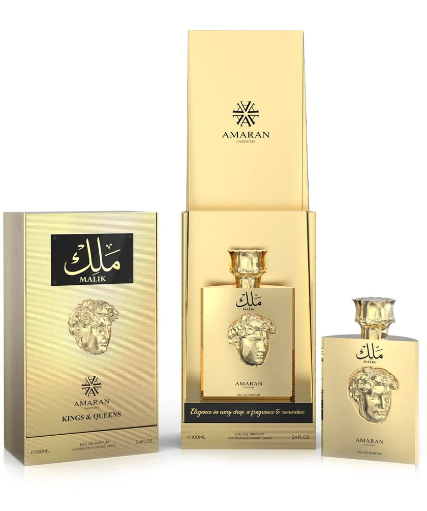 Amaran Malik Kings & Queens Collection Eau de Parfum for Men 3.4 fl oz / 100 ml Bold & Sophisticated Fragrance with Plum Sea Notes Grapefruit Bergamot Jasmine Honey & Amberwood