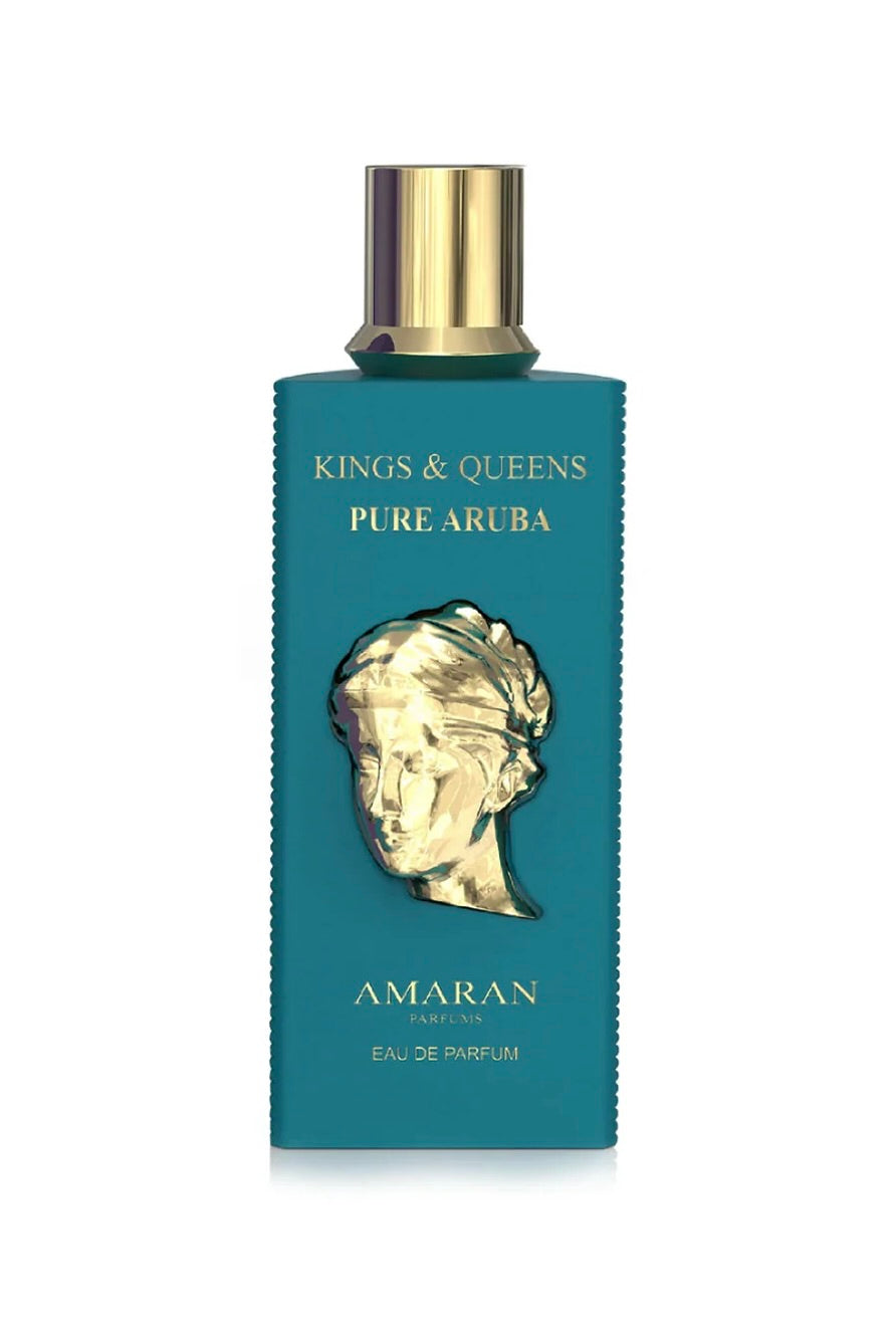 Amaran Kings & Queens Pure Aruba Eau de Parfum 3.4 fl oz / 100 ml - Elegant & Captivating Fragrance with Bergamot, Lemon, Orange, Fruits, White Musk, Vanilla & Amber Notes