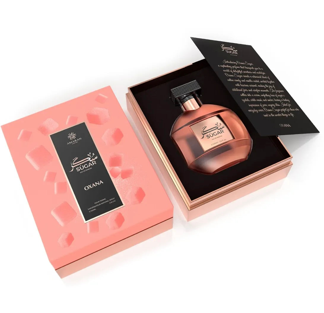 Oxana Sugar Amaran Eau de Parfum for Women 3.4 fl oz Sweet & Playful Fragrance with Sorbet Sugar Jasmine Vanilla Orchid Regular Edition
