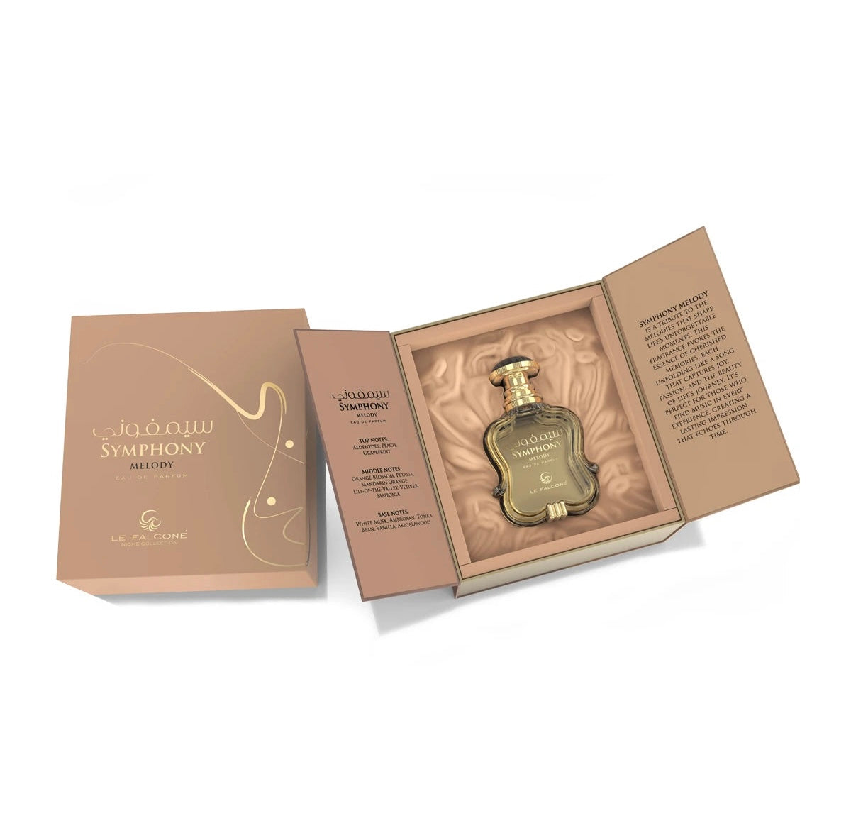 Le Falcone Symphony Melody Eau de Parfum 3.4oz Luxurious Long-Lasting Fragrance with Raspberry Rose & Vanilla Elegant Vibrant Fruity Floral Woody Notes