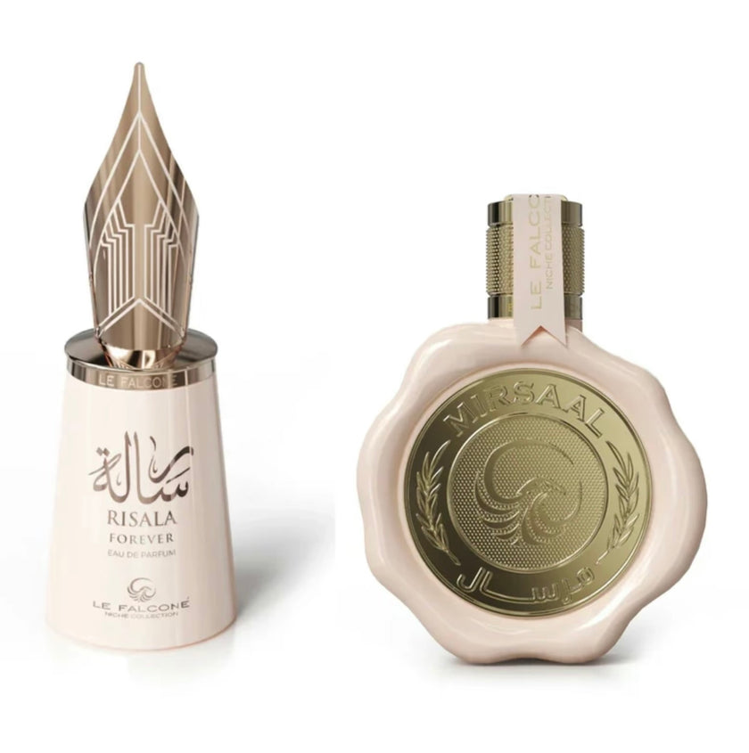 Le Falcon Luxury Perfume Gift Set - Passion & Risala Forever - Creamy Sweet Eau de Parfum for Men & Women - 2 x 100ml Long Lasting Fragrance Duo