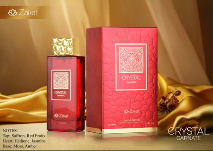 Zakat Parfums Crystal Garnate Eau De Parfum Unisex Fragrance 115 ML 3.8 oz Fruity Rose & Woody Notes Liquid Perfume