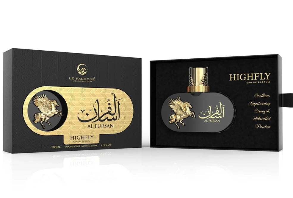 Le Falcone Al Fursan Highfly Niche Collection Eau De Parfum 85 ML 2.8 oz Raspberry Grapefruit Bay Leaf Vanilla Amber Scent Regular Edition
