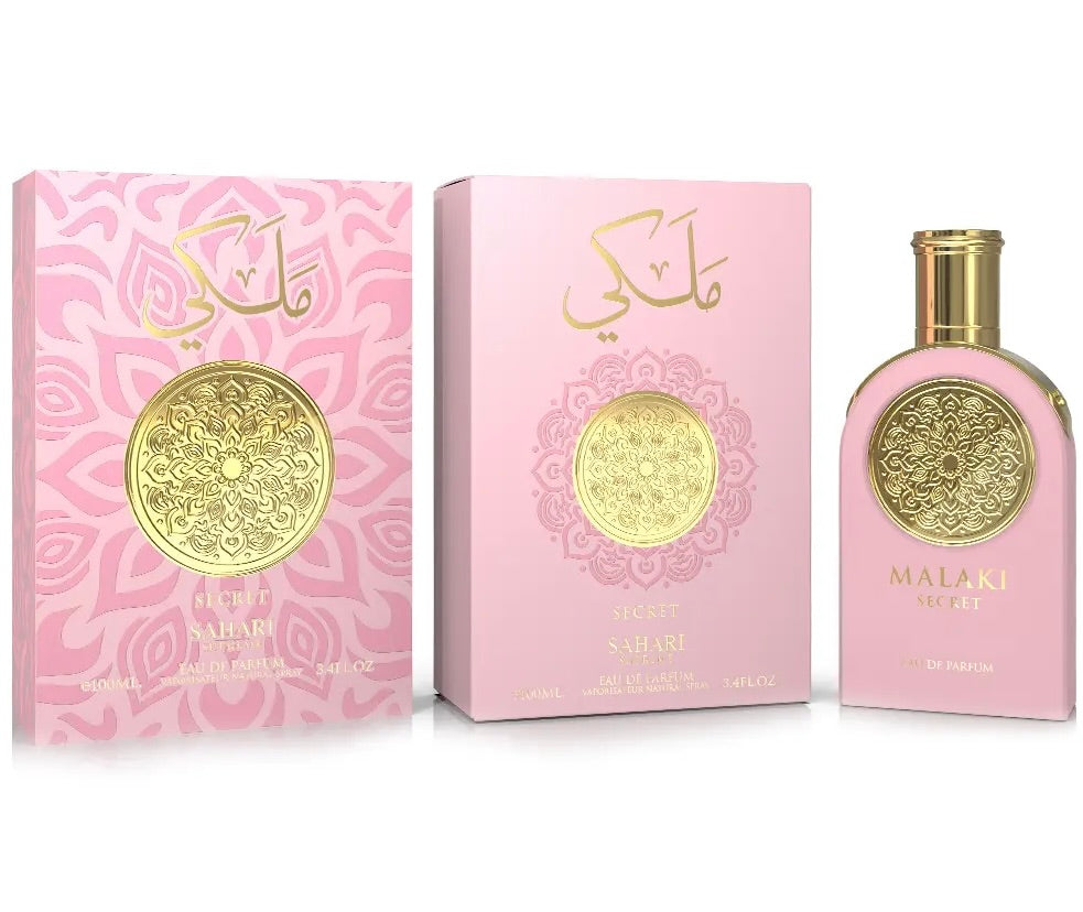 Sahari Malaki Secret Eau de Parfum for Women 3.4 fl oz 100 ml Luxurious Floral Fruity Perfume with Tuberose Orange Blossom Honey & Sandalwood Long Lasting Fragrance