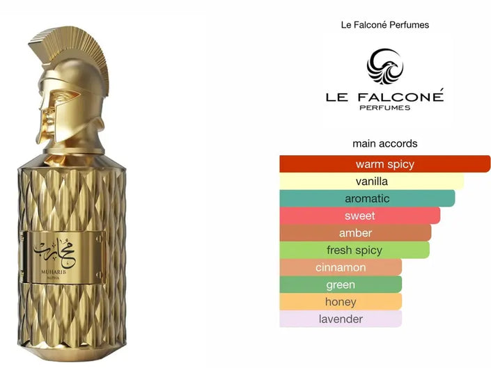Le Falcone Perfumes Muharib Alpha Extrait De Parfum 85 ML Men's Fragrance Vanilla Sweet Honey Notes & Tonka Bean Tonka Bean