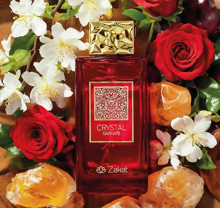Zakat Parfums Crystal Garnate Eau De Parfum Unisex Fragrance 115 ML 3.8 oz Fruity Rose & Woody Notes Liquid Perfume