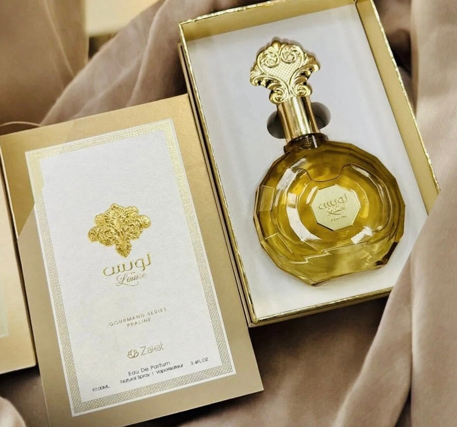 Zakat Louise Praline Gourmand Series Eau De Parfum 3.4 FL. OZ 100 ML Vanilla & Caramel Fragrance Notes Luxury Perfume